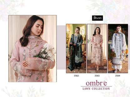 Ombre Lawn Collection Jihan Cotton Pakistani Patch Work Suits Exporter India