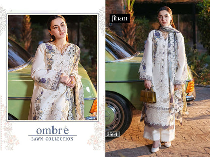 Ombre Lawn Collection Jihan Cotton Pakistani Patch Work Suits Exporter India