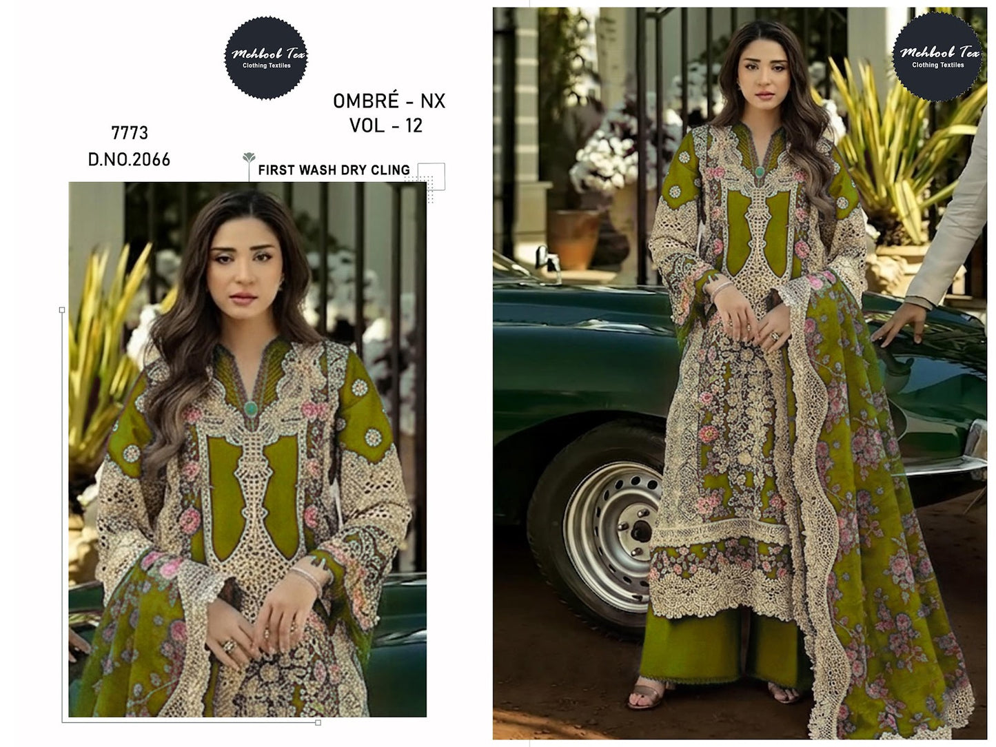Ombre Nx Vol 12 Mehboob Tex Cambric Cotton Pakistani Salwar Suits Supplier India