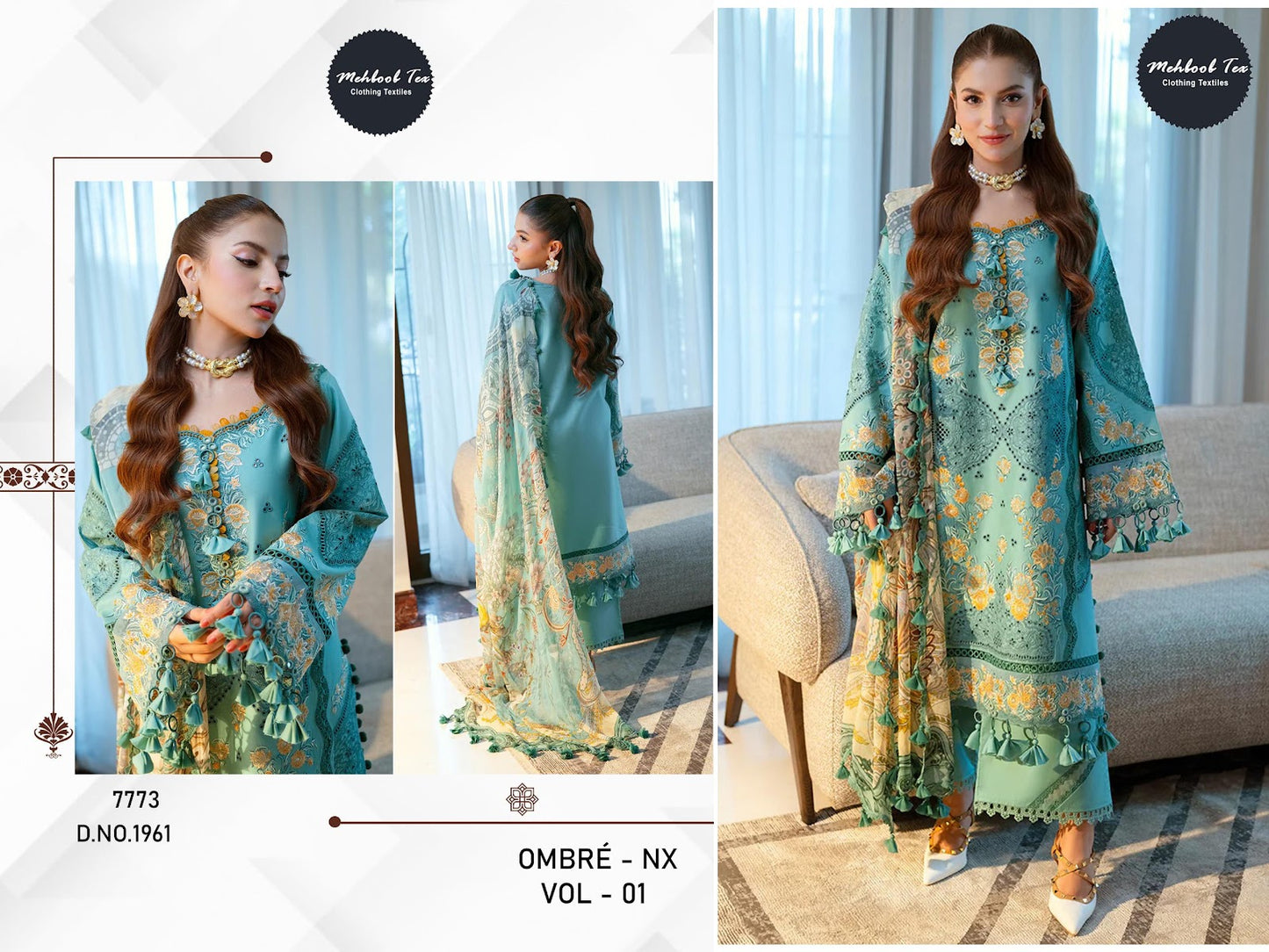 Ombre Nx Vol 1 Mehboob Tex Pure Cotton Pakistani Salwar Suits Supplier India