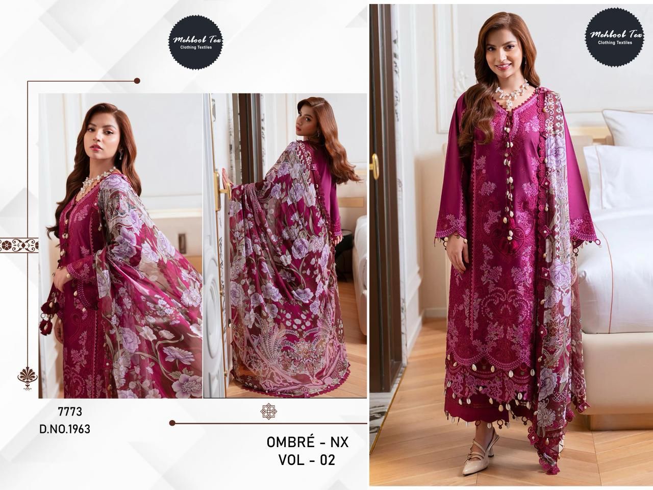 Ombre Nx Vol 2 Mehboob Tex Cotton Karachi Salwar Suits Supplier