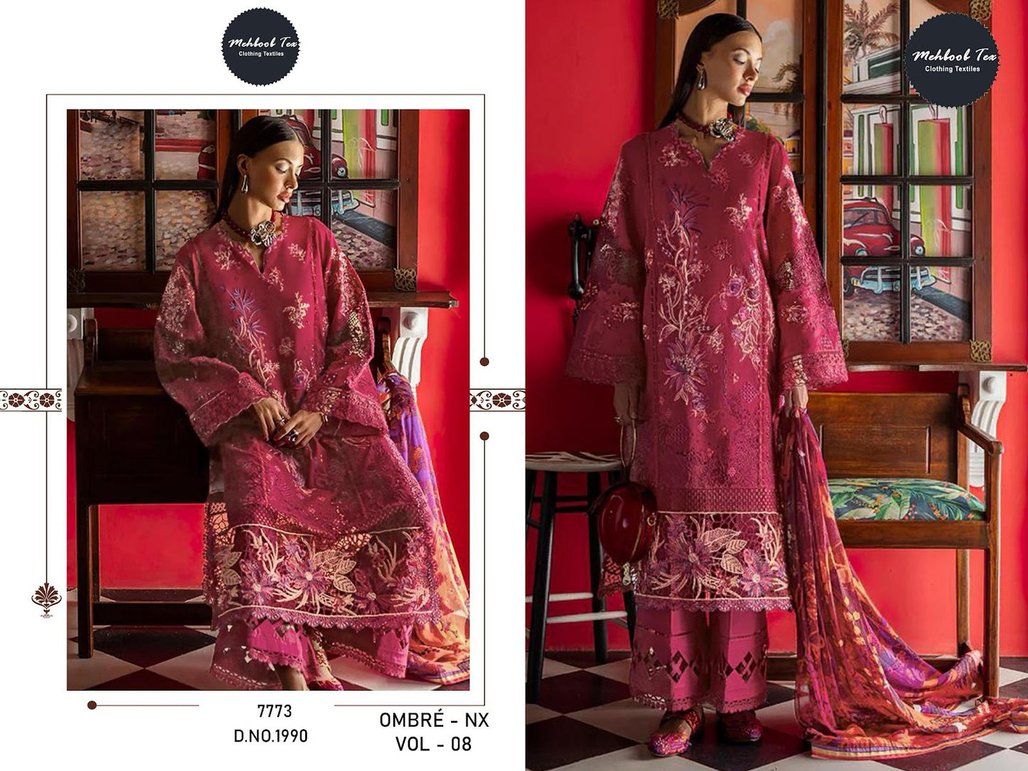 Ombre Nx Vol 8 Mehboob Tex Pure Cotton Karachi Salwar Suits Wholesale