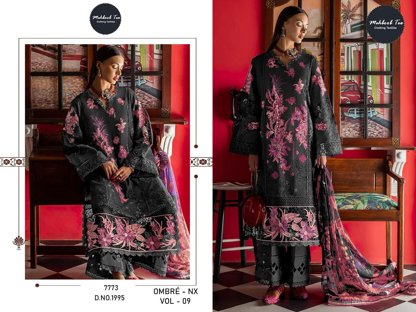 Ombre Nx Vol 9 Mehboob Tex Pure Cotton Karachi Salwar Suits Wholesaler Gujarat