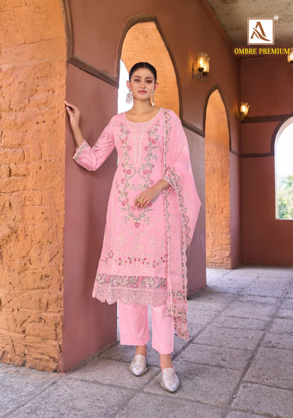 Ombre Premium Alok Cambric Cotton Karachi Salwar Suits Wholesaler India