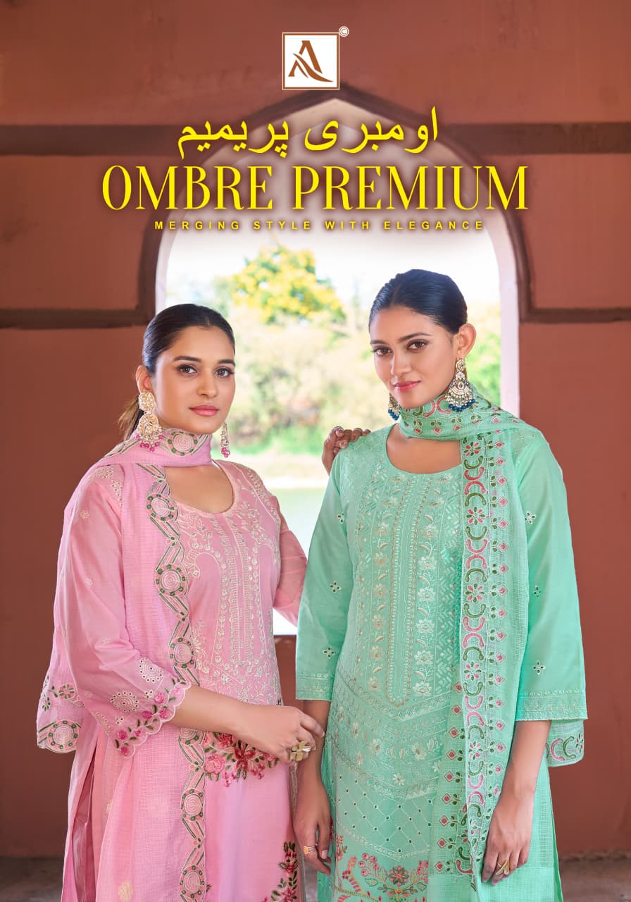 Ombre Premium Alok Cambric Cotton Karachi Salwar Suits Wholesaler India
