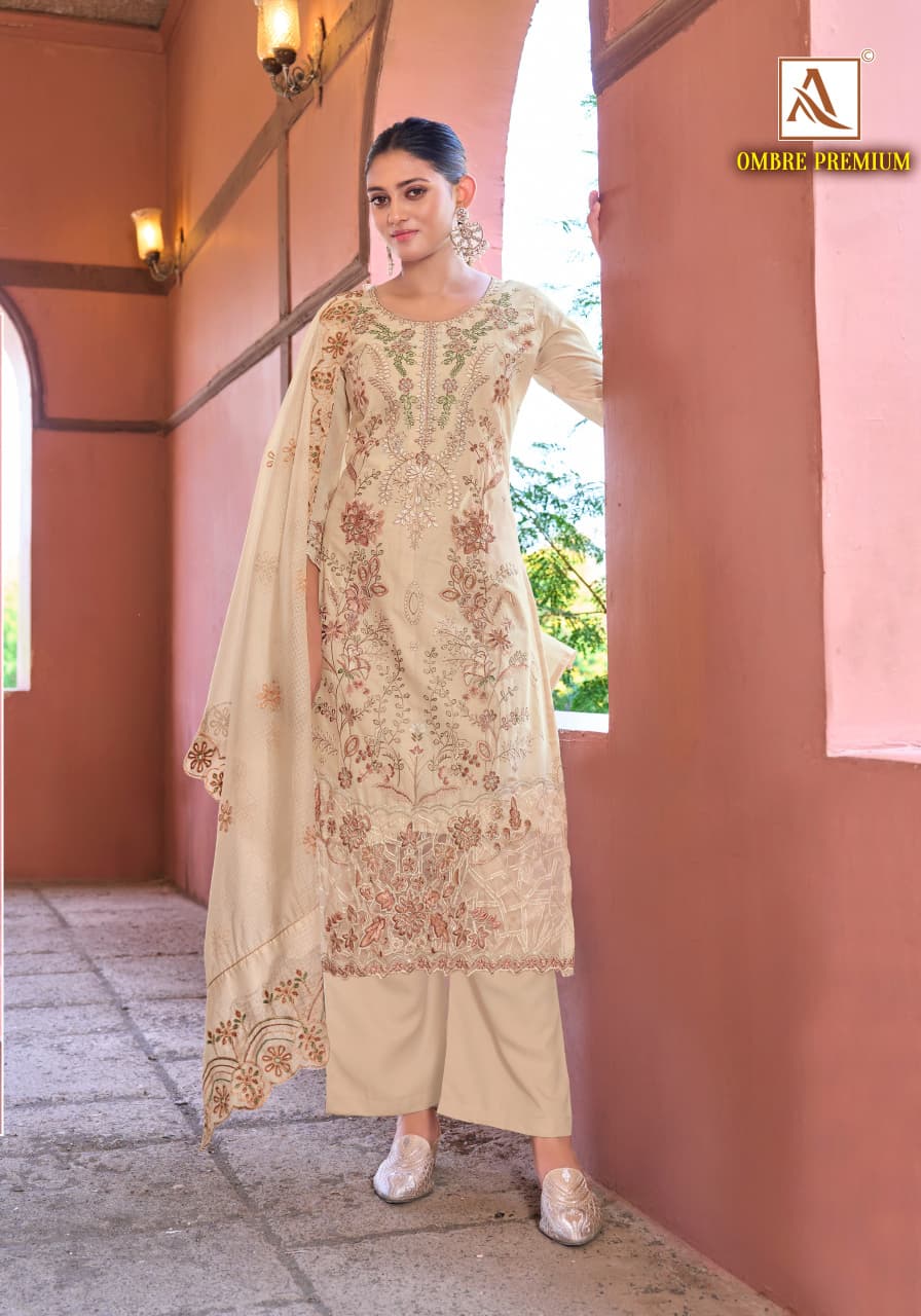 Ombre Premium Alok Cambric Cotton Karachi Salwar Suits Wholesaler India