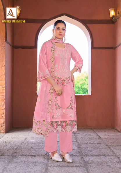 Ombre Premium Alok Cambric Cotton Karachi Salwar Suits Wholesaler India