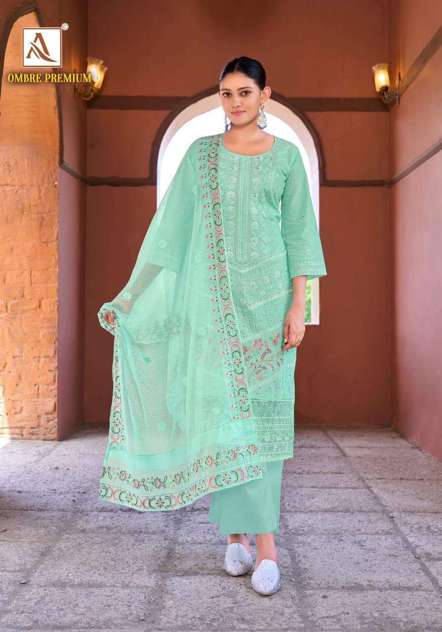 Ombre Premium Alok Cambric Cotton Karachi Salwar Suits Wholesaler India