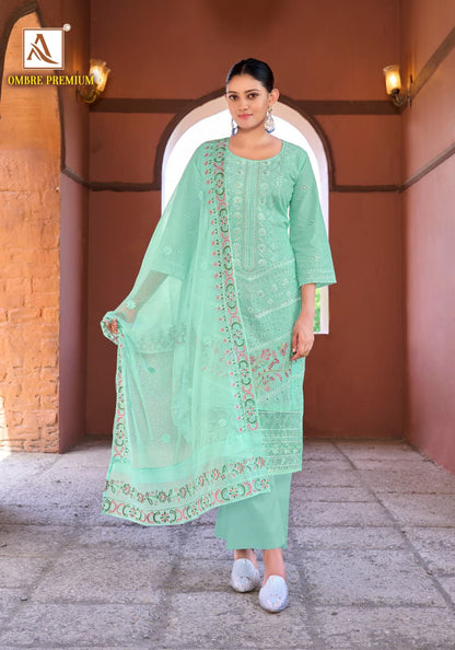 Ombre Premium Alok Cambric Cotton Karachi Salwar Suits Wholesaler India