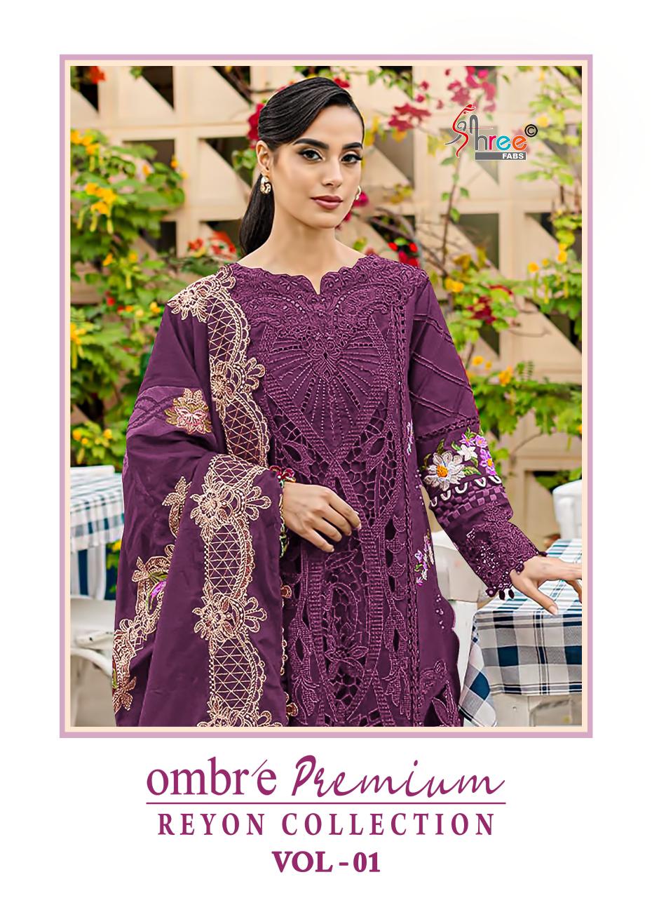 Ombre Premium Vol 1 Reyon Collection Shree Fabs Viscose Pakistani Salwar Suits Supplier Gujarat