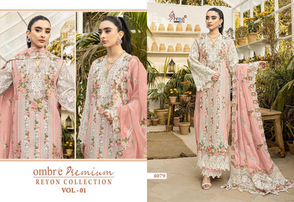 Ombre Premium Vol 1 Reyon Collection Shree Fabs Viscose Pakistani Salwar Suits Supplier Gujarat