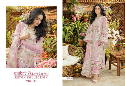 Ombre Premium Vol 1 Reyon Collection Shree Fabs Viscose Pakistani Salwar Suits Supplier Gujarat