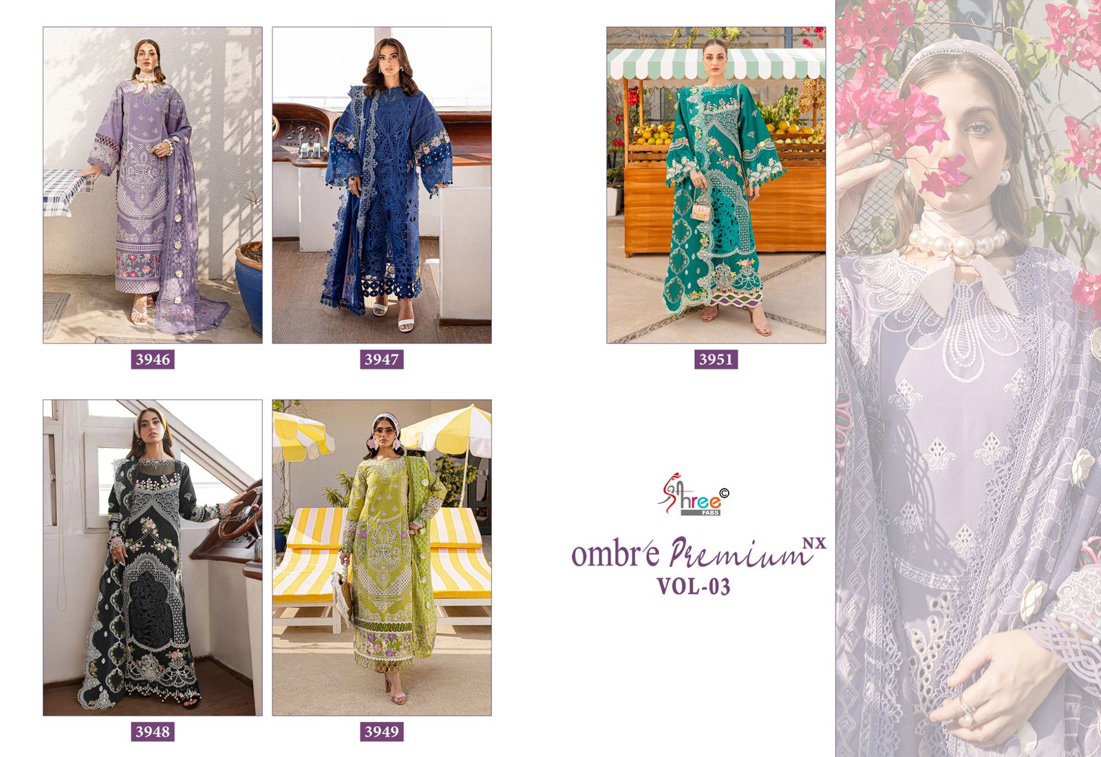 Ombre Premium Vol 3 Nx Shree Fabs Cotton Pakistani Salwar Suits Wholesaler