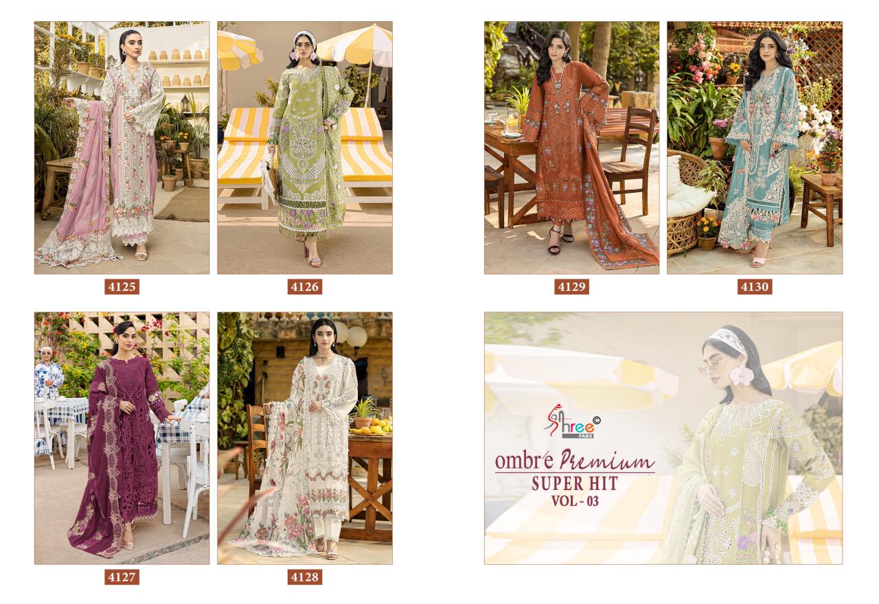 Ombre Premium Vol 3 Super Hit Shree Fabs Cotton Pakistani Salwar Suits Supplier Ahmedabad