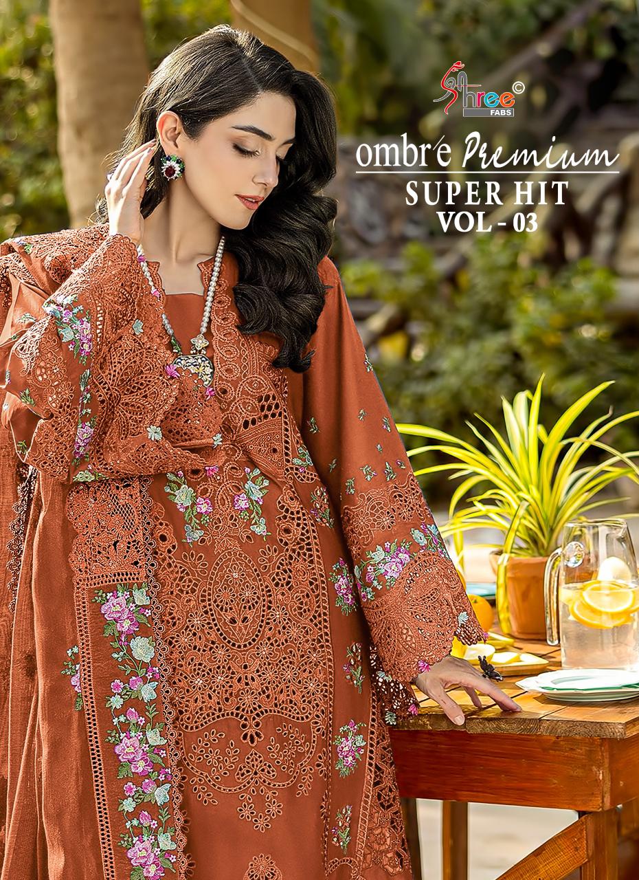 Ombre Premium Vol 3 Super Hit Shree Fabs Cotton Pakistani Salwar Suits Supplier Ahmedabad