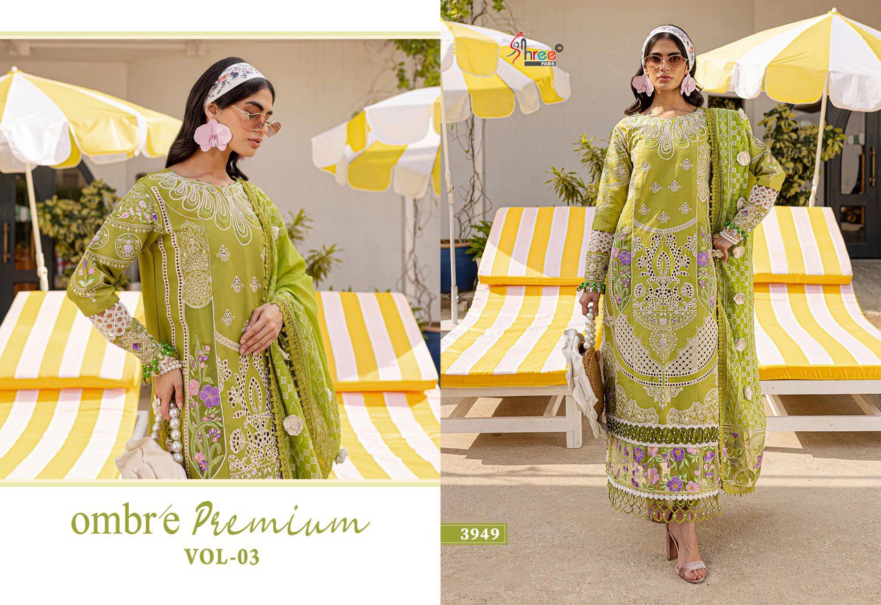 Ombre Premium Vol 3 Super Nx Shree Fabs Cotton Pakistani Salwar Suits Exporter Ahmedabad