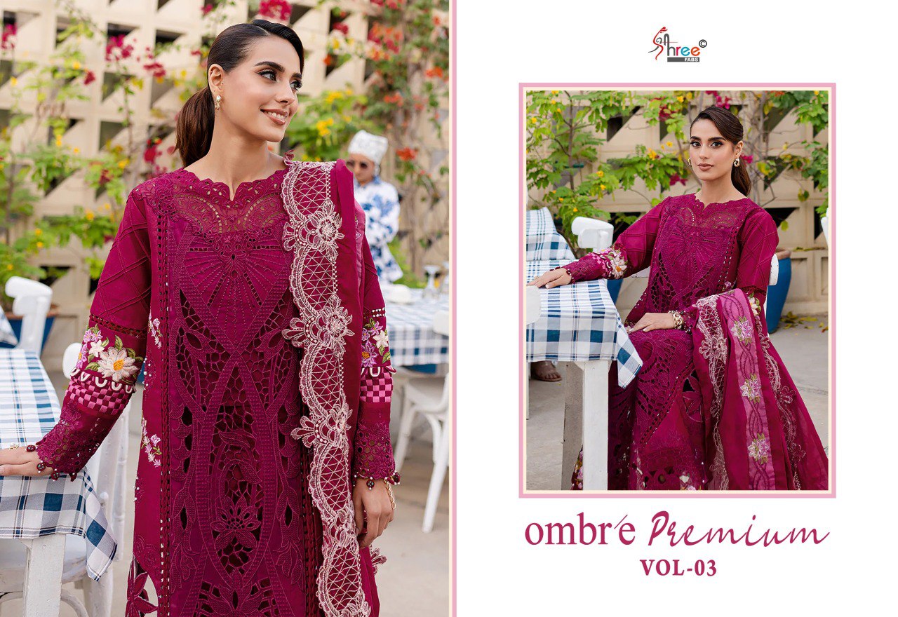 Ombre Premium Vol 3 Super Nx Shree Fabs Cotton Pakistani Salwar Suits Exporter Ahmedabad