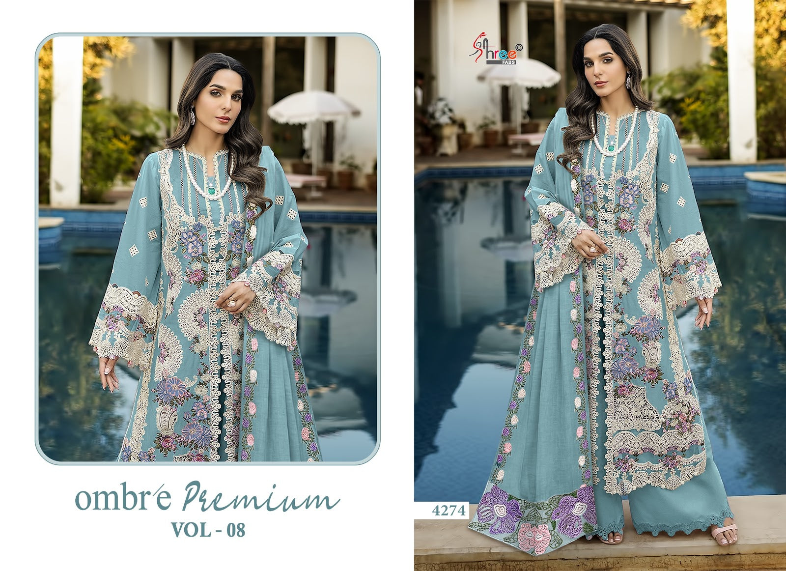 Ombre Premium Vol 8 Shree Fabs Cotton Pakistani Salwar Suits Manufacturer Gujarat