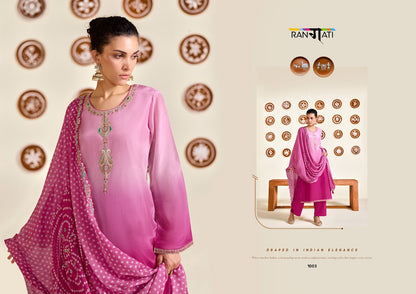 Ombre Shadow Rangati Prints Bemberg Pant Style Suits Exporter Gujarat