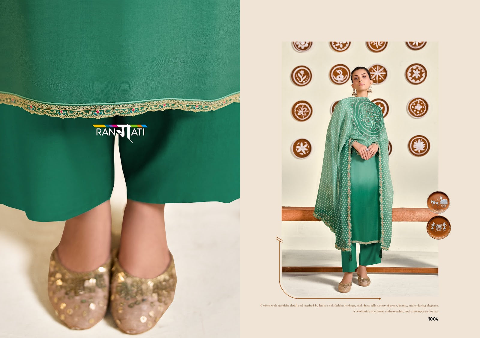 Ombre Shadow Rangati Prints Bemberg Pant Style Suits Exporter Gujarat