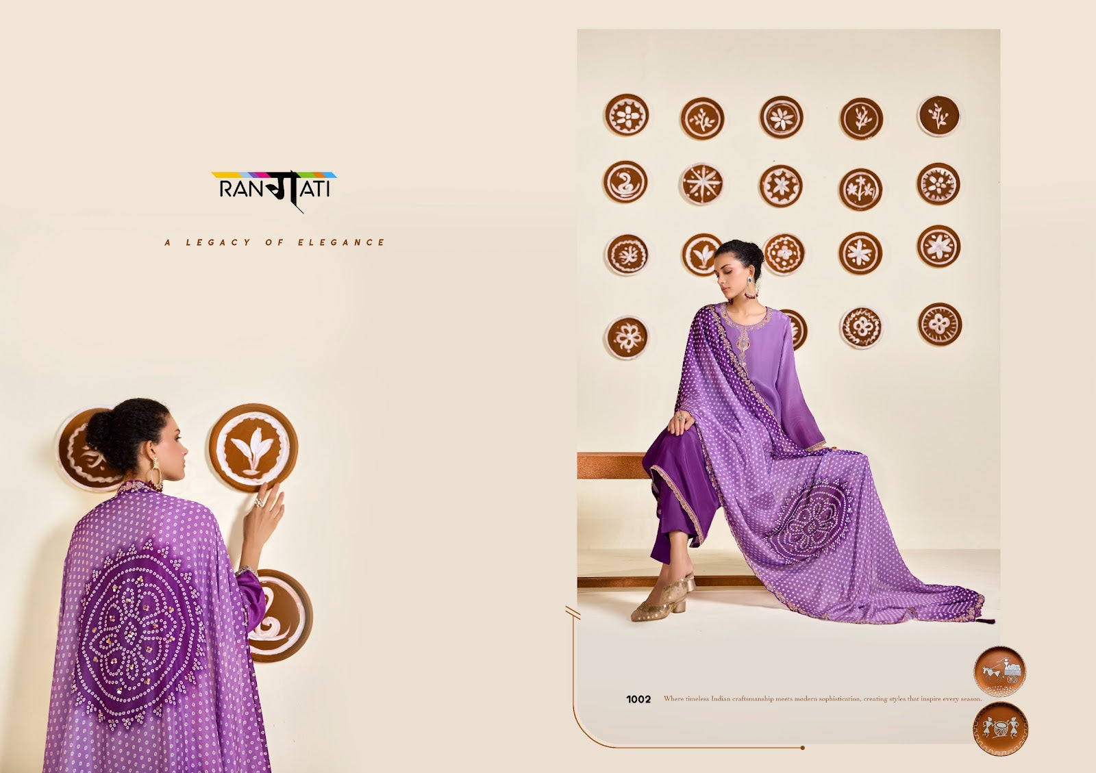 Ombre Shadow Rangati Prints Bemberg Pant Style Suits Exporter Gujarat