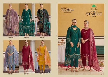 Ombre Starlet 2 Belliza Designer Studio Cotton Lawn Karachi Salwar Suits Wholesale Rate