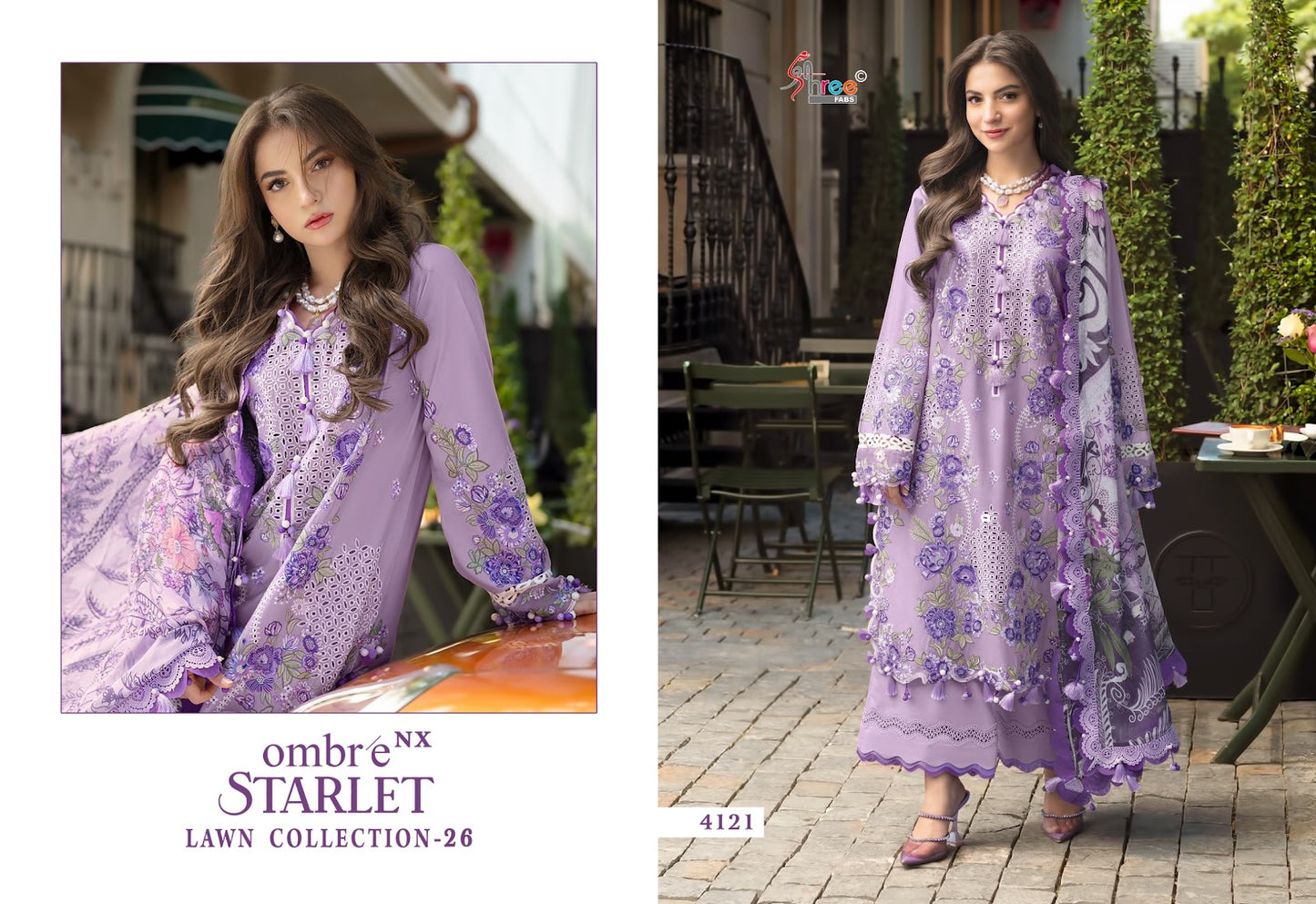 Ombre Starlet Lawn Collection 26 Nx Shree Fabs Cotton Pakistani Salwar Suits Exporter