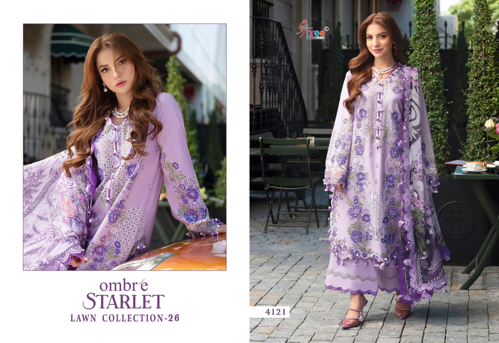 Ombre Starlet Lawn Collection 26 Shree Fabs Cotton Pakistani Salwar Suits Wholesaler Gujarat