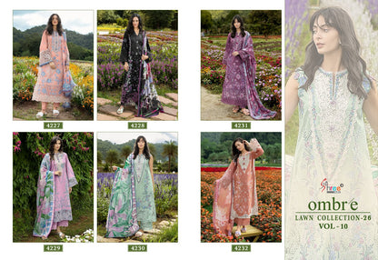 Ombre Vol 10 Lawn Collection 26 Shree Fabs Cotton Pakistani Salwar Suits Wholesale Price