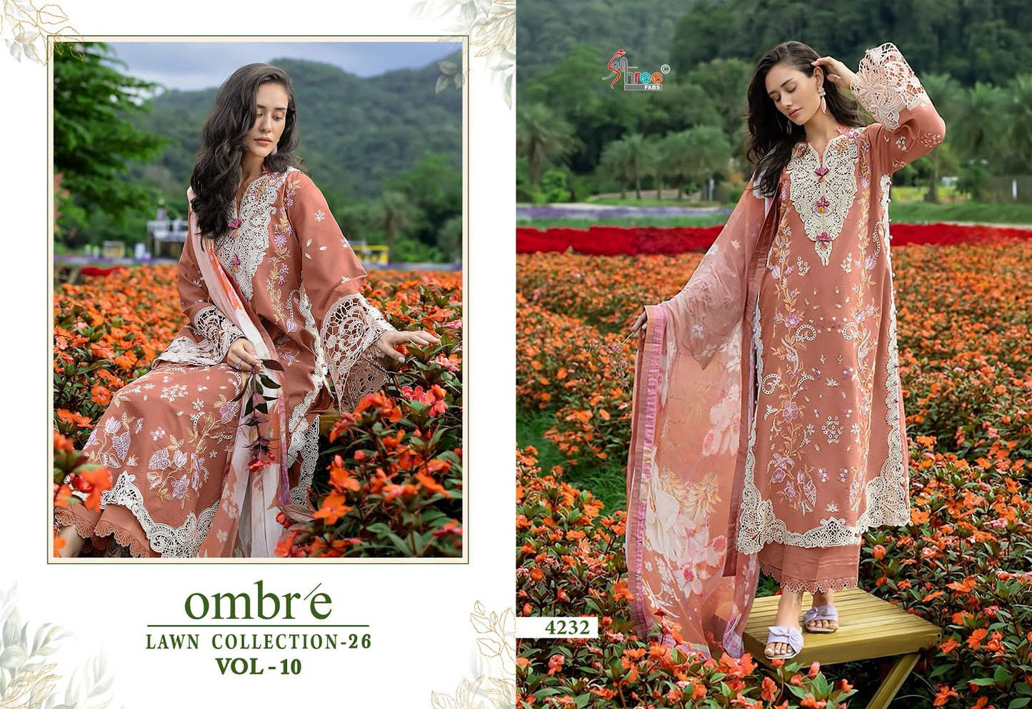 Ombre Vol 10 Lawn Collection 26 Shree Fabs Cotton Pakistani Salwar Suits Wholesale Price