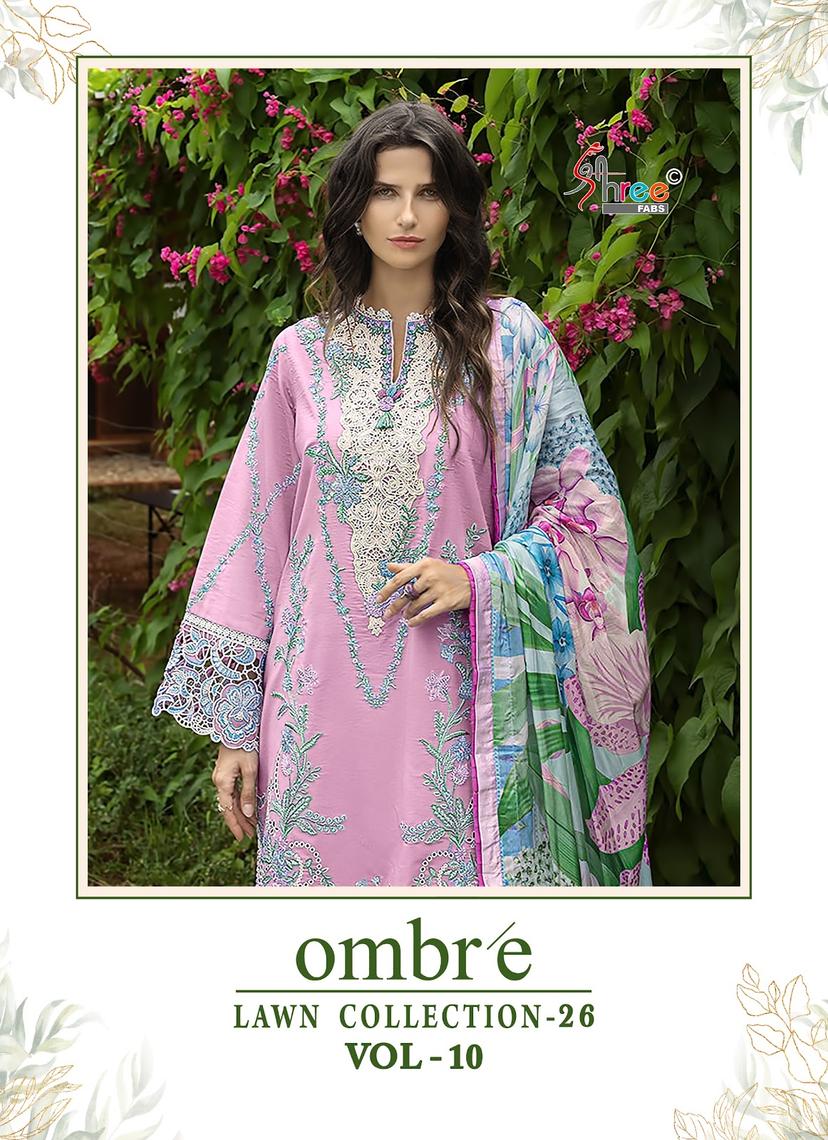 Ombre Vol 10 Lawn Collection 26 Shree Fabs Cotton Pakistani Salwar Suits Wholesale Price