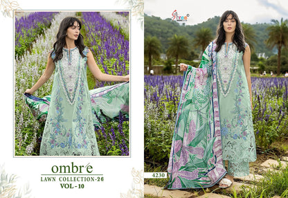 Ombre Vol 10 Lawn Collection 26 Shree Fabs Cotton Pakistani Salwar Suits Wholesale Price
