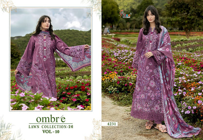 Ombre Vol 10 Lawn Collection 26 Shree Fabs Cotton Pakistani Salwar Suits Wholesale Price