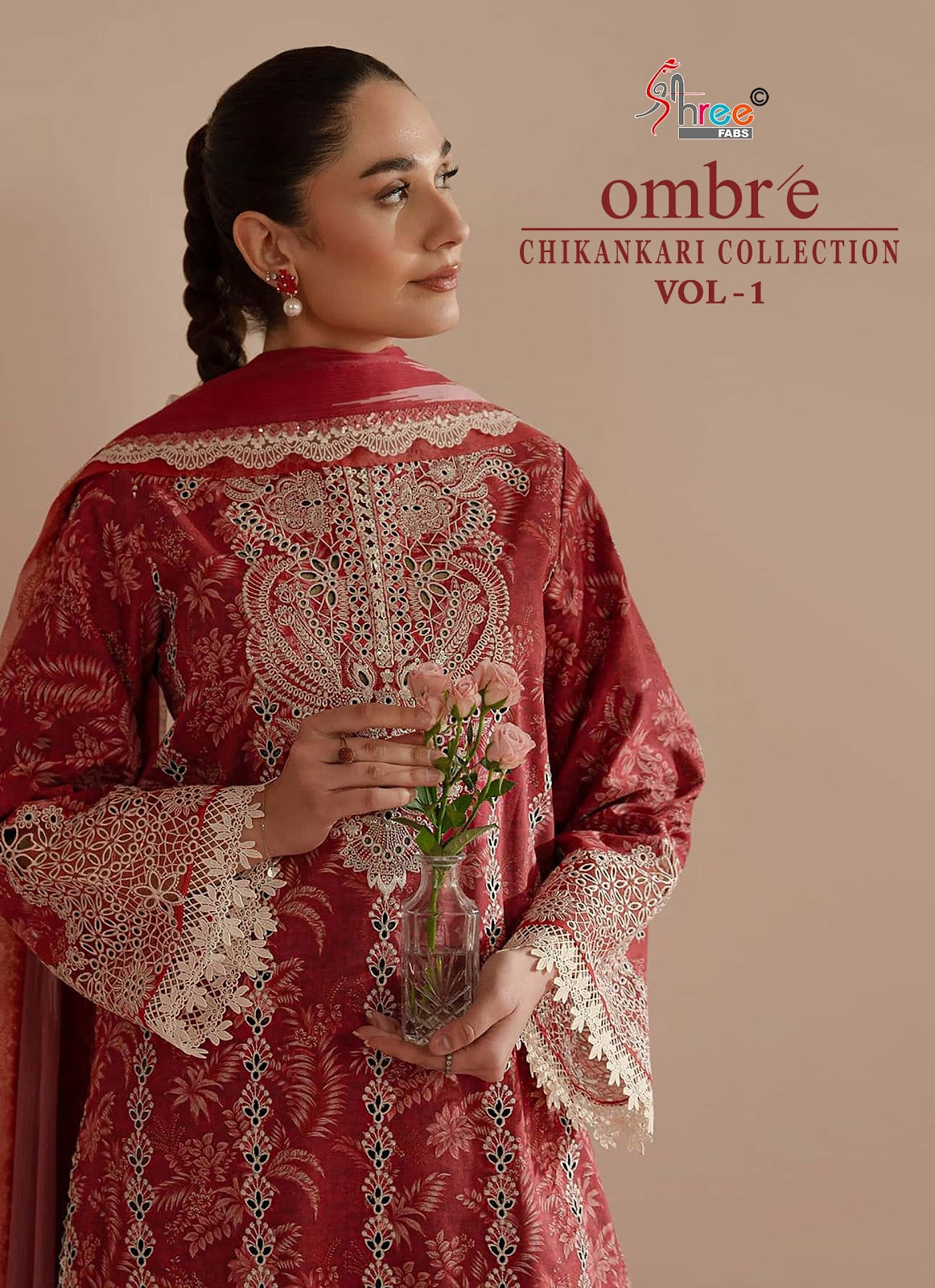 Ombre Vol 1 Chikankari Collection Shree Fabs Cotton Pakistani Patch Work Suits Supplier Ahmedabad