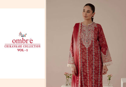 Ombre Vol 1 Chikankari Collection Shree Fabs Cotton Pakistani Patch Work Suits Supplier Ahmedabad