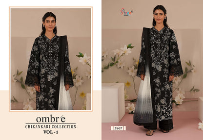 Ombre Vol 1 Chikankari Collection Shree Fabs Cotton Pakistani Patch Work Suits Supplier Ahmedabad