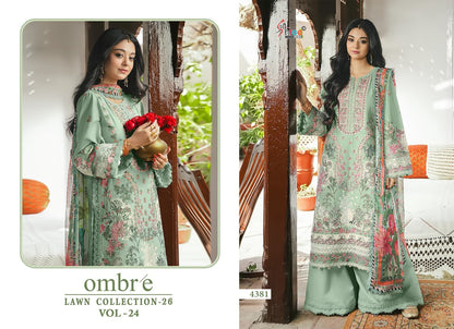 Ombre Vol 24 Lawn Collection 26 Shree Fabs Cotton Pakistani Salwar Suits Supplier Ahmedabad