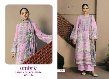 Ombre Vol 24 Lawn Collection 26 Shree Fabs Cotton Pakistani Salwar Suits Supplier Ahmedabad