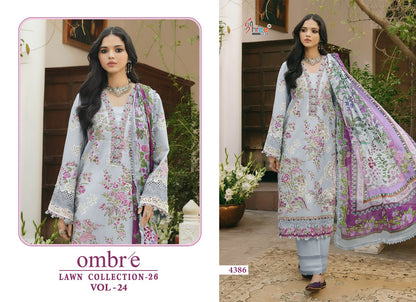 Ombre Vol 24 Lawn Collection 26 Shree Fabs Cotton Pakistani Salwar Suits Supplier Ahmedabad