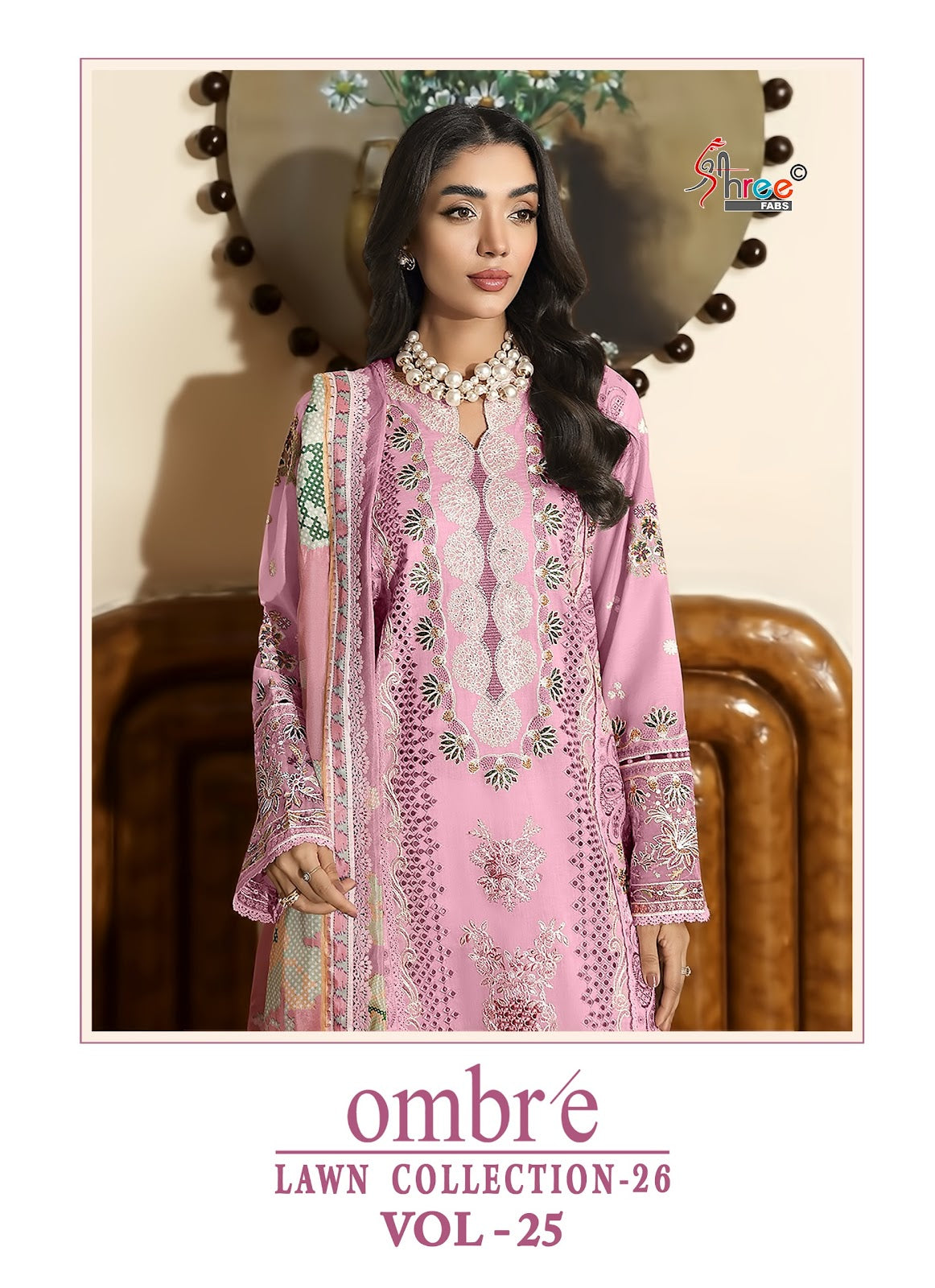 Ombre Vol 25 Lawn Collection 26 Shree Fabs Cotton Pakistani Salwar Suits Wholesaler India
