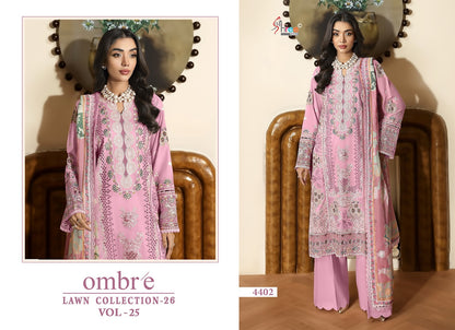 Ombre Vol 25 Lawn Collection 26 Shree Fabs Cotton Pakistani Salwar Suits Wholesaler India