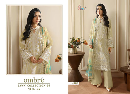 Ombre Vol 25 Lawn Collection 26 Shree Fabs Cotton Pakistani Salwar Suits Wholesaler India