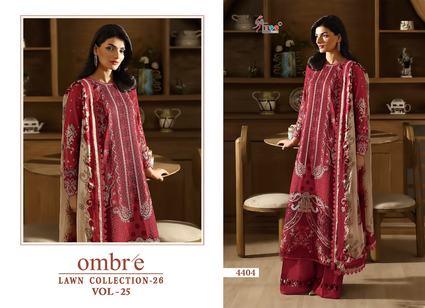 Ombre Vol 25 Lawn Collection 26 Shree Fabs Cotton Pakistani Salwar Suits Wholesaler India