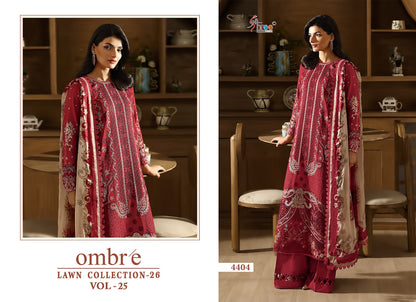 Ombre Vol 25 Lawn Collection 26 Shree Fabs Cotton Pakistani Salwar Suits Wholesaler India