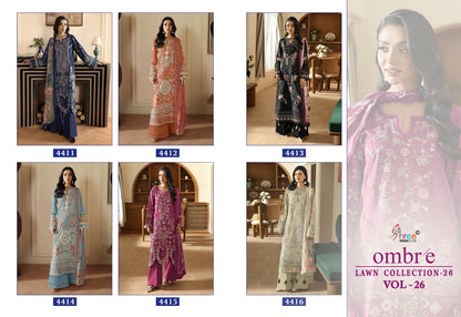 Ombre Vol 26 Lawn Collection 26 Shree Fabs Cotton Pakistani Salwar Suits Manufacturer