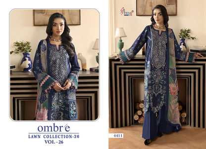Ombre Vol 26 Lawn Collection 26 Shree Fabs Cotton Pakistani Salwar Suits Manufacturer