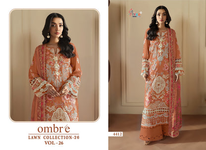Ombre Vol 26 Lawn Collection 26 Shree Fabs Cotton Pakistani Salwar Suits Manufacturer