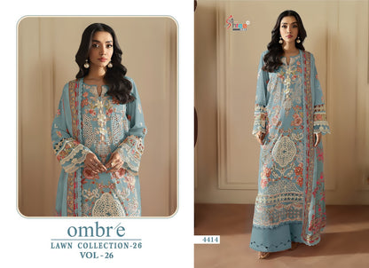 Ombre Vol 26 Lawn Collection 26 Shree Fabs Cotton Pakistani Salwar Suits Manufacturer