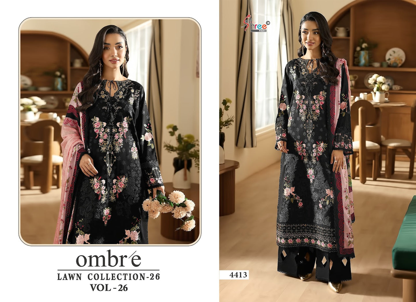 Ombre Vol 26 Lawn Collection 26 Shree Fabs Cotton Pakistani Salwar Suits Manufacturer