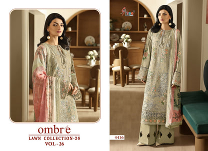 Ombre Vol 26 Lawn Collection 26 Shree Fabs Cotton Pakistani Salwar Suits Manufacturer